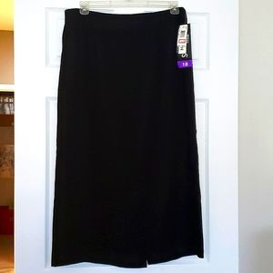 Black polyester maxi skirt